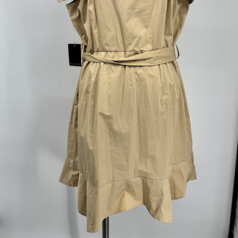 Eloquii Tan Button-Front Mini Dress - Picture 5 of 7